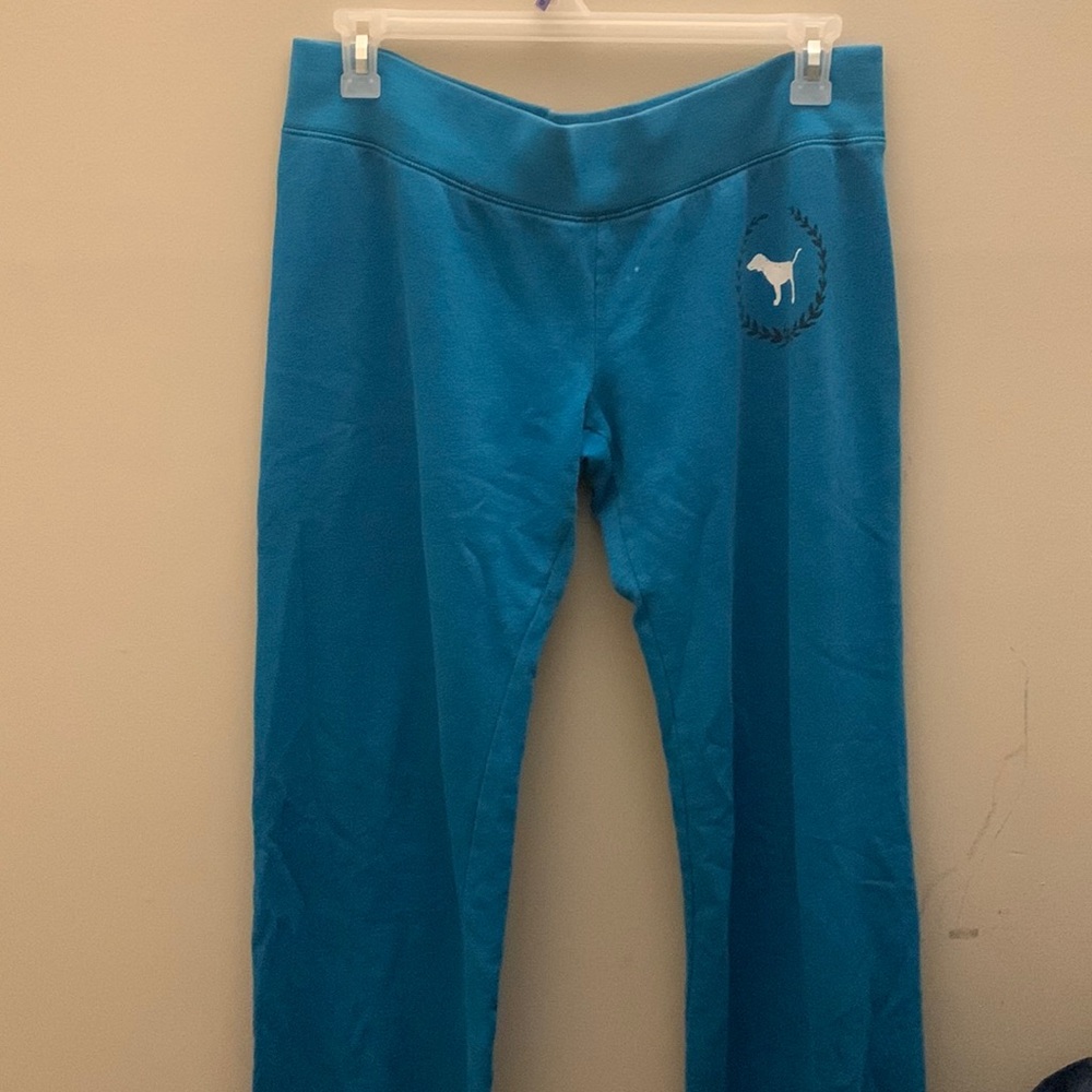Blue flare sweat pants has matching jacket